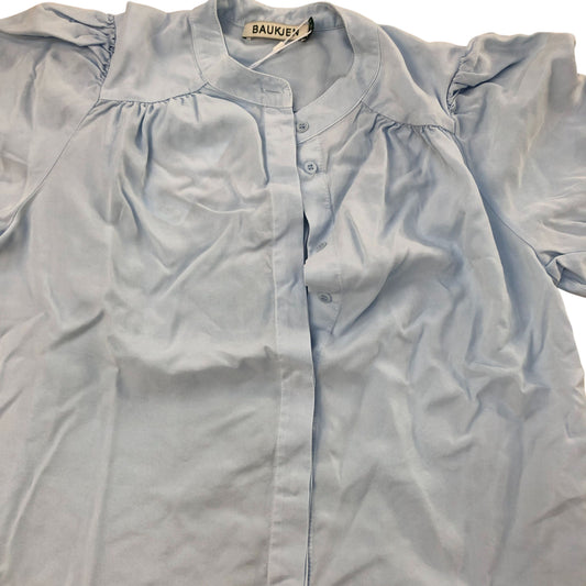 Baukjen Blue Tencel Lyocell Button Up Blouse Women's Soft Causal Top