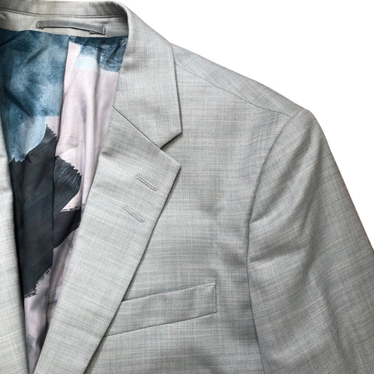 River Island Skinny Fit Suit Jacket 36R Pale Green Men's Tailored Blazer