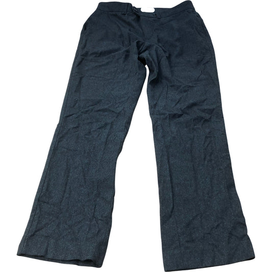 Wool Blend Trousers 32R Men's Tailored Fit Grey Formal Pants Smart Casual