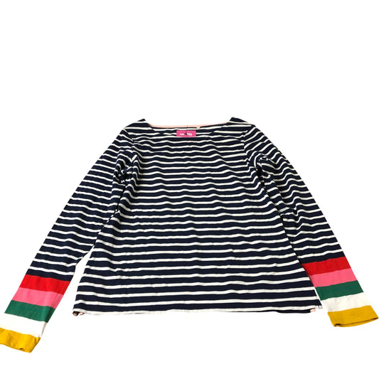 Boden Striped Long Sleeve Top Women's Casual Navy Cotton Blend UK10