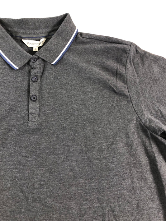 KANGAROO POO Polo Shirt Size L Mens Grey Casual Cotton Blend Short Sleeve