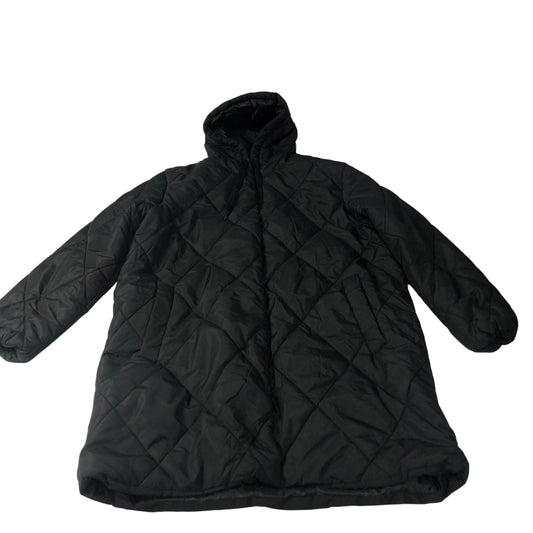 Brave Soul Hooded Puffer Jacket Unisex Black Quilted Warm Outerwear UK12