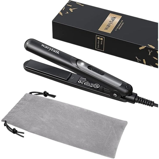 WavyTalk 18mm Mini Ceramic Hair Straightener Portable Styling Tool Black