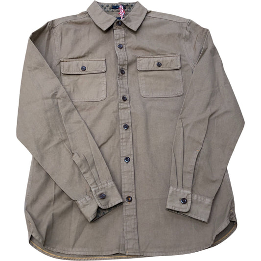Furze Garment Dye Twill Shirt Mid Brown Size S