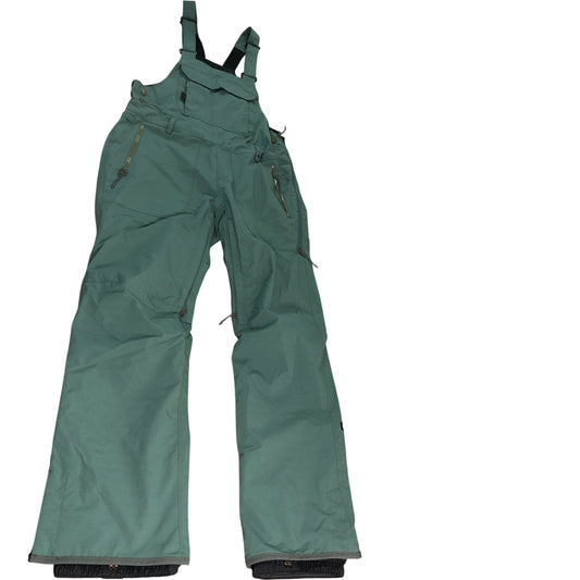 686 Snow Pants Dark Green Waterproof Insulated Trousers with Bib Size Medium