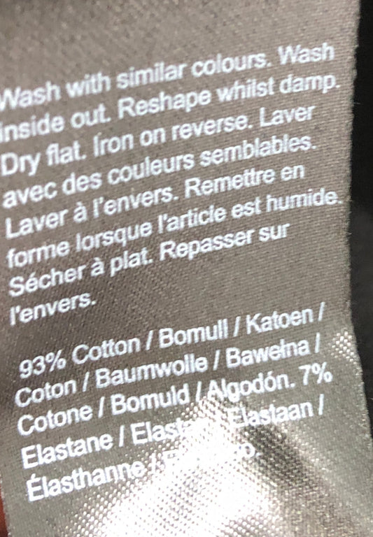 River Island Relaxed Bodysuit UK8 Women's Long Sleeve Black Cotton Blend