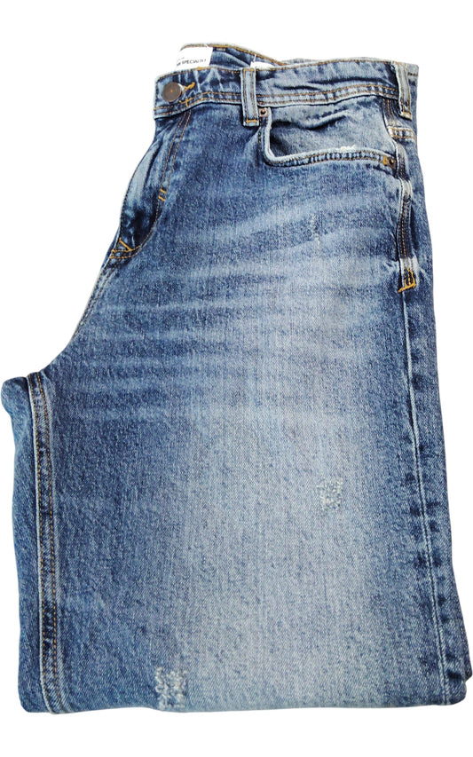 River Island Straight Leg Jeans UK34 Men's Mid Rise Blue Denim Trousers