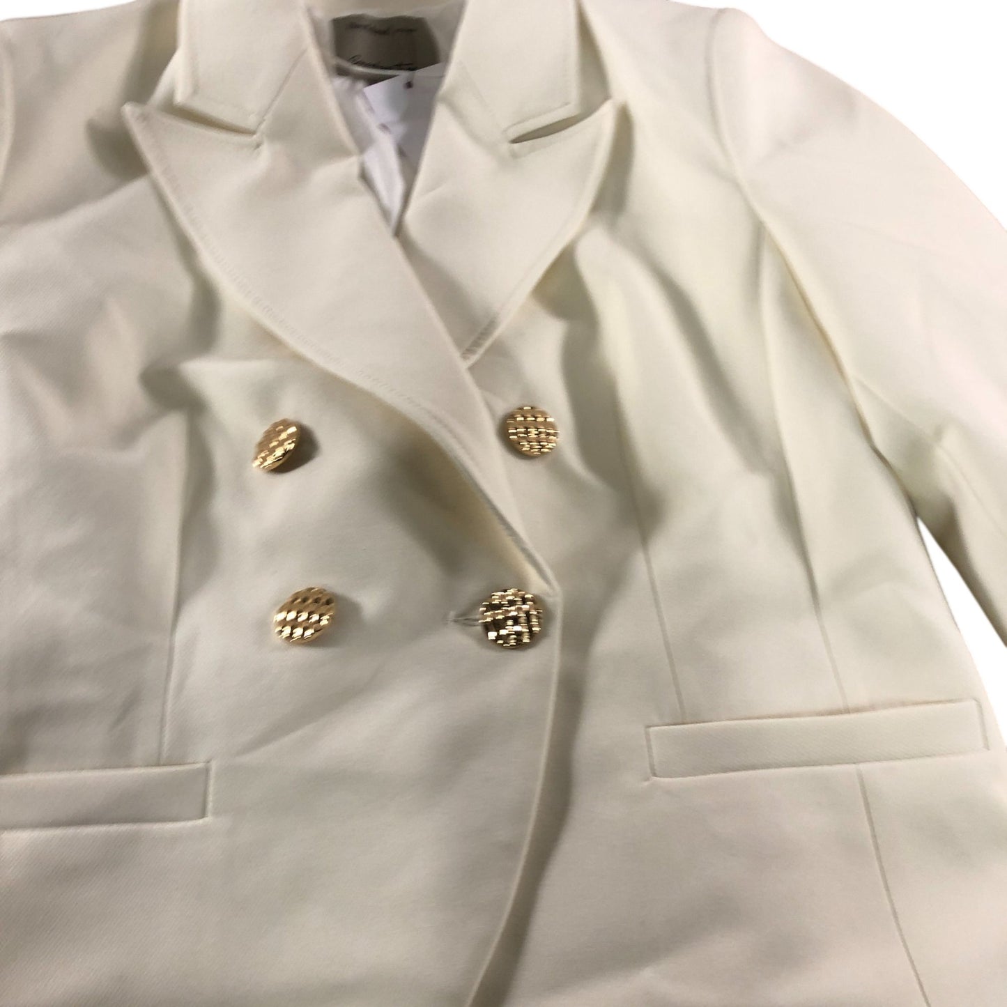 River Island Women's Size 10 Cream Double Breasted Blazer