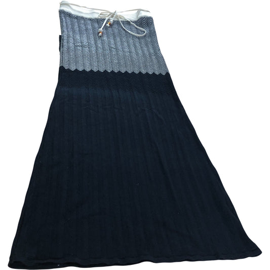 River Island Women's Black And Grey Ribbed Maxi Skirt UK8 Casual Style