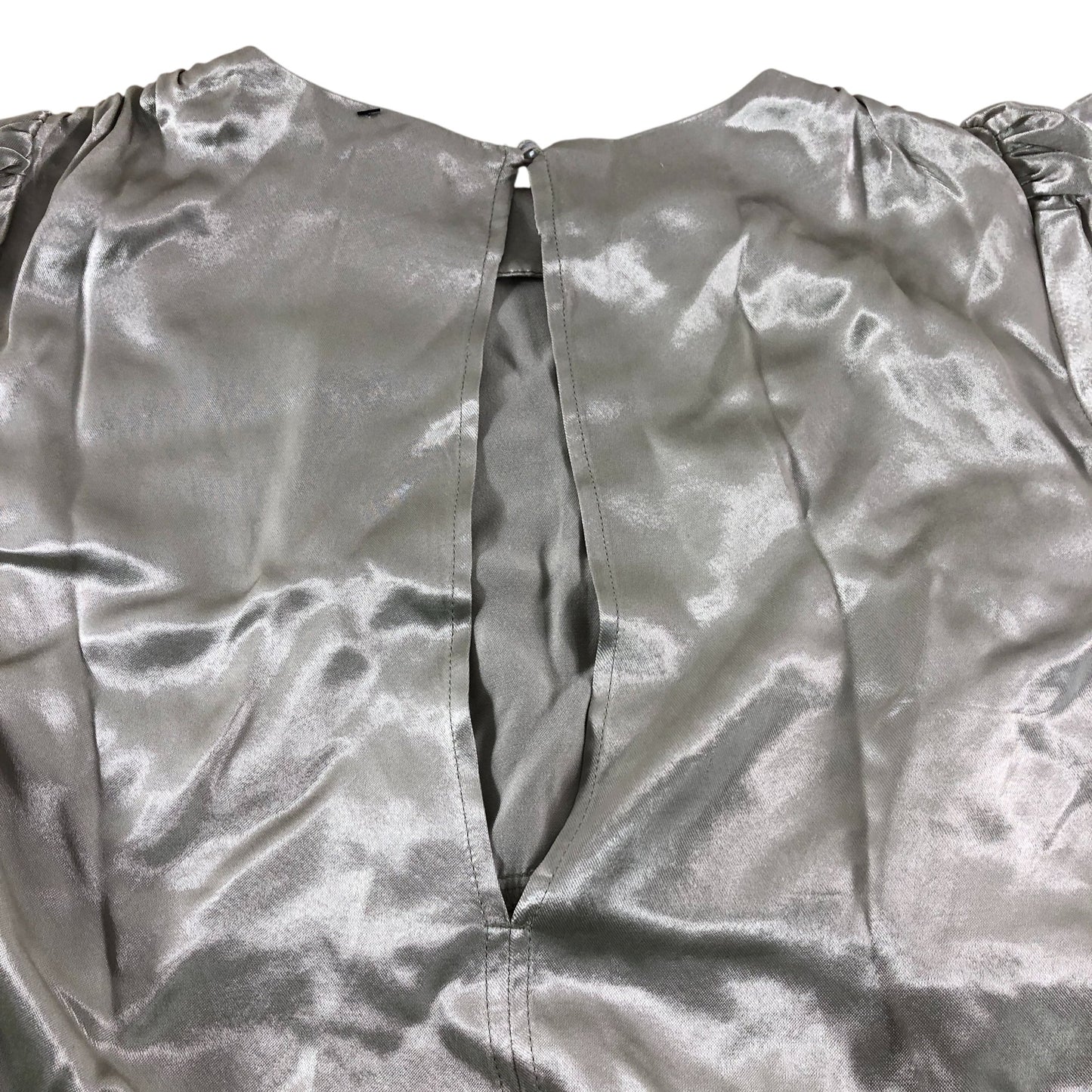 Branded Metallic Satin Maxi Dress - Size 16