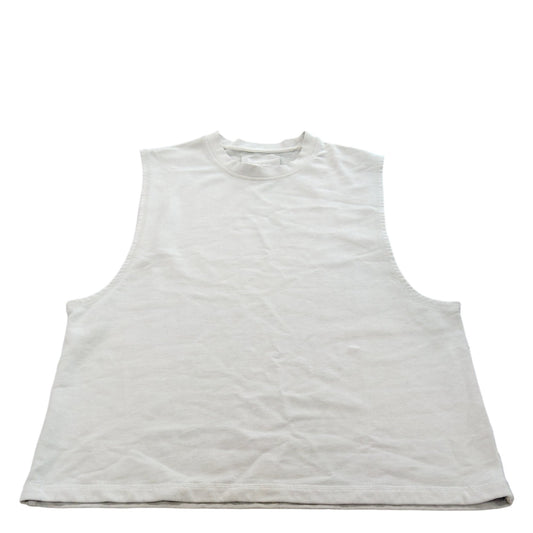 River Island Sleeveless Top UK L Women's Regular Fit Light Grey Cotton Vest