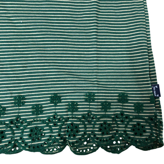 Weird Fish Raven Organic Cotton Striped Shirt Hem Top Size 12 Women's Green