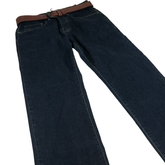 Crosshatch Men's Jeans Blue Straight Leg Cotton Blend Stretch Trousers 30W L32
