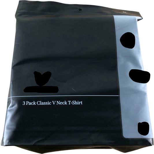 Branded Black 3 Pack Classic V Neck T-Shirt - Size M