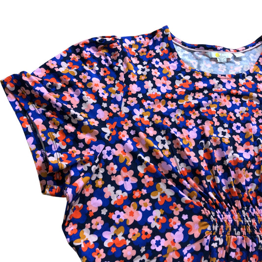 Blue Floral Leaf Dress - Size 20