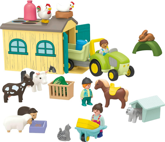 PLAYMOBIL Junior Farm Set 71656 29 Pieces Tractor Barn Animals Children Toy