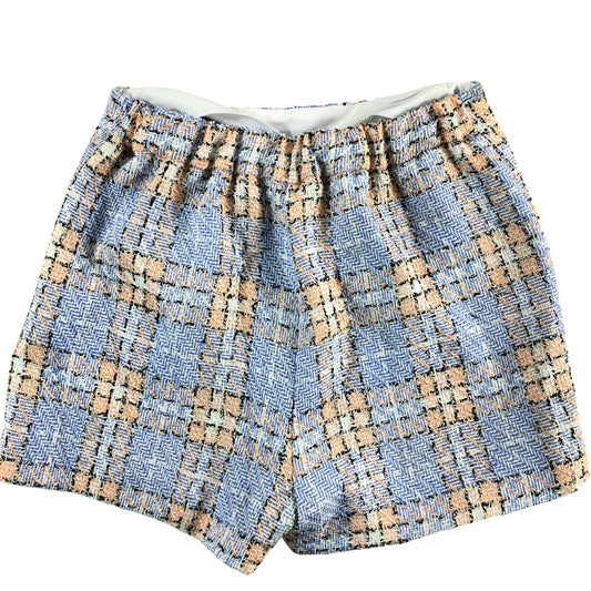 River Island Blue Rose Check Shorts UK7-8 Girls Lightweight Summer Style