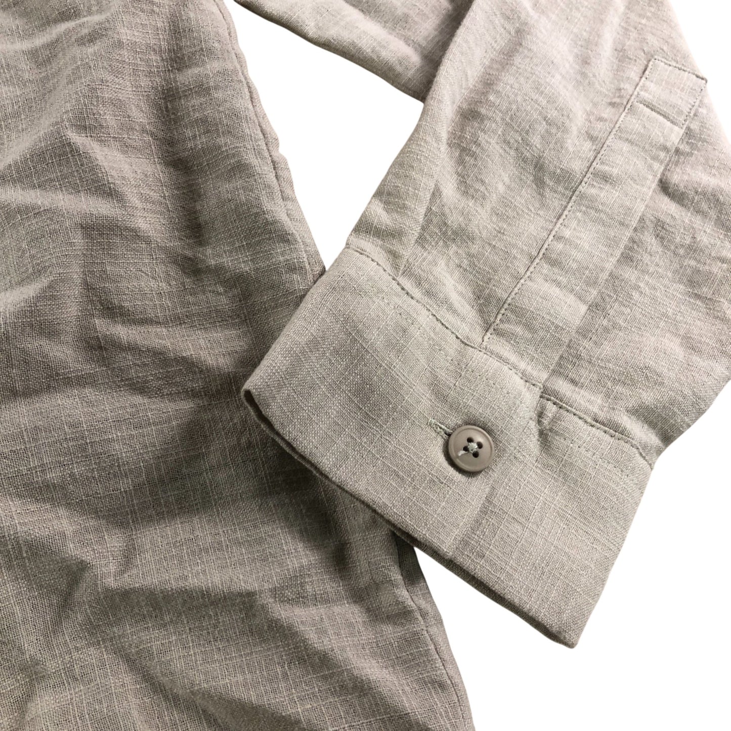 River Island Casual Shirt UK L Men's Lightweight Cotton Blend Beige