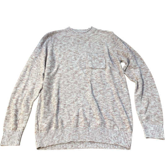 Sweater Knit Top Long Sleeve Crew Neck Pocket Popcorn Small