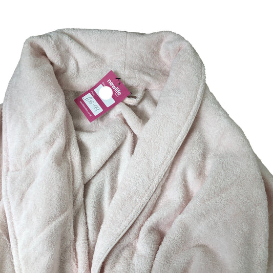 The White Company Women's Pink Robe Soft Cotton Bathrobe Nightwear 14