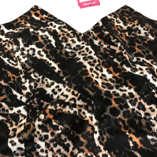 River Island Women Camisole Top Size 12 Animal Print Lace Trim