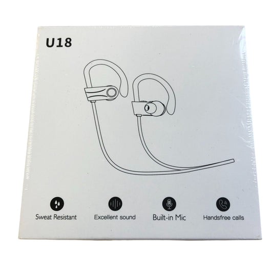 U18 Bluetooth Sports Earbuds Sweat Resistant Built In Mic Handsfree Calls