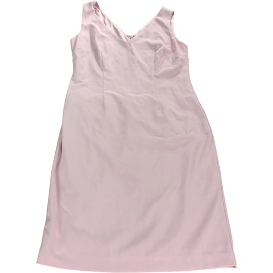Gina Bacconi UK12 Women's Pink Sleeveless Midi Dress V Neck Elegant Style
