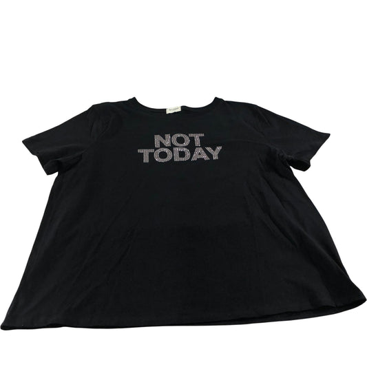 River Island Not Today T-Shirt UK18 Women's Black Short Sleeve Cotton Top
