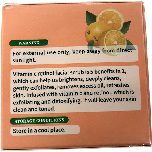 Vitamin C Retinol Facial Scrub 100g Anti Acne Anti Aging Exfoliating Cleanser