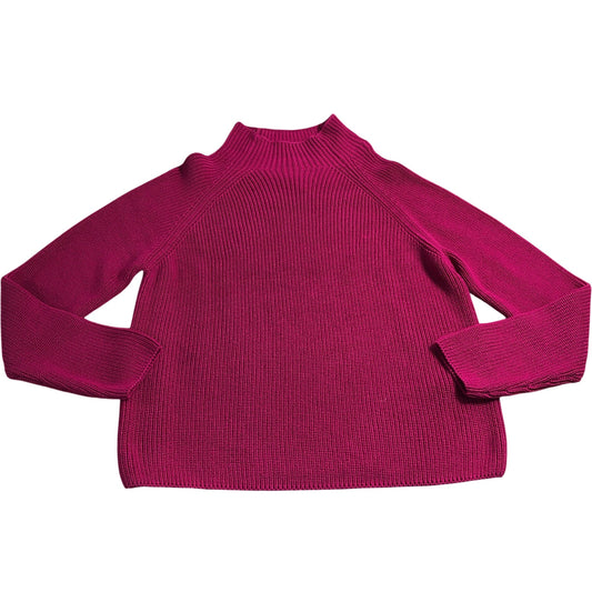 Marc O’Polo Women’s Sweater Pink Cotton Ribbed High Neck Size 14