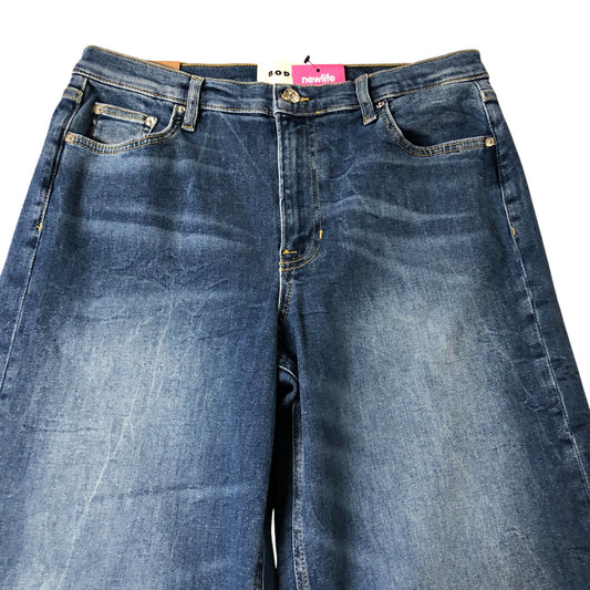 Boden Women's Wide Leg Jeans Size 12 New Blue High Rise Denim Trousers