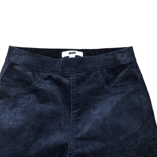 Women's Corduroy Trousers Size 8 Long Navy Blue Stretch Cotton
