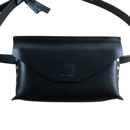Allsaints Eden Stud Bag Belt Black Leather Adjustable Crossbody Bag