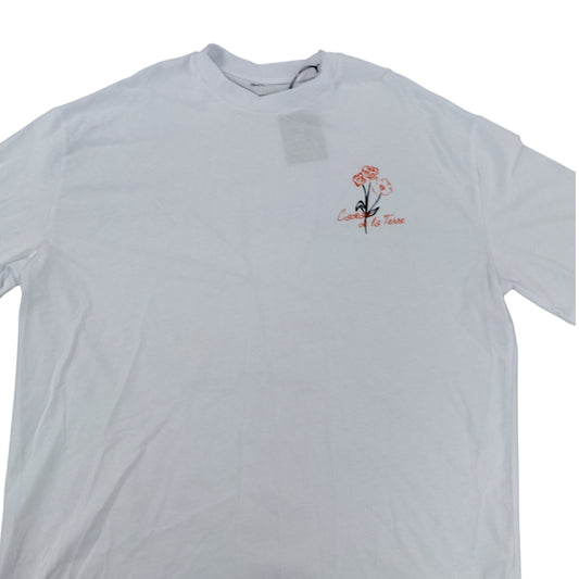 River Island Floral Graphic T-Shirt UK XL Men's White Cotton Short Sleeve