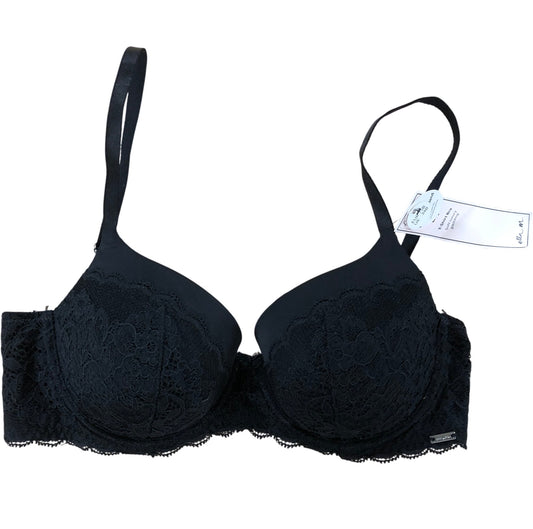 ella M Lily T Shirt Bra UK34B Women's Soft Luxury Lace Black Comfort Padding