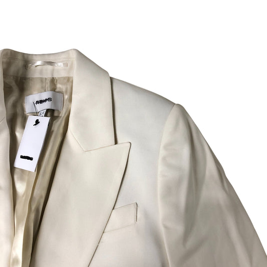 Women's Blazer Jacket UK Size 6 Cream Tailored Fit Viscose Polyester