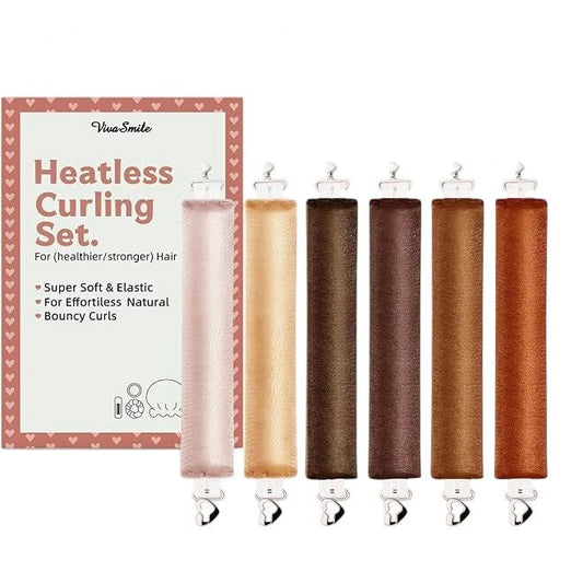 VivaSmile 6 Pack Jumbo Velvet Heatless Curlers