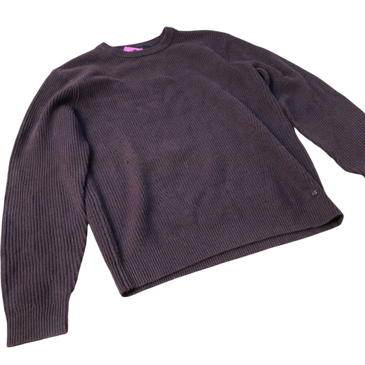 River Island Long Sleeve Sweater Ribbed Knit Burgundy Casual Wear Medium