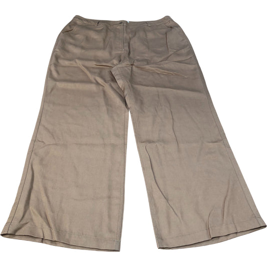 Chinos Trousers Size 18 Casual Wide Leg Brown Lyocell
