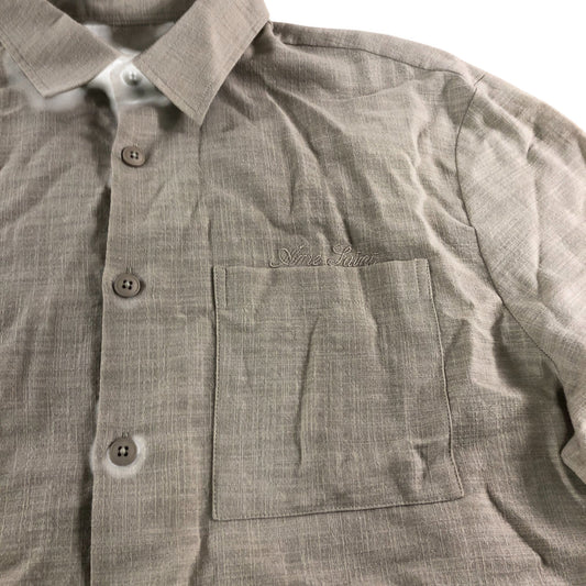River Island Casual Shirt UK L Men's Lightweight Cotton Blend Beige