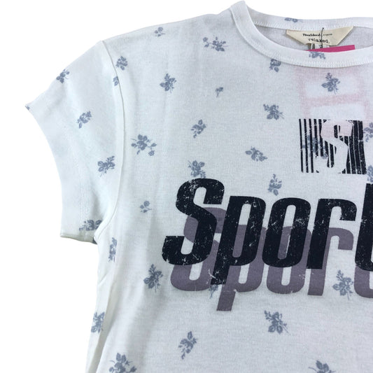 River Island Sportivo T-Shirt UK8 Women's Floral Print Short Sleeve Top