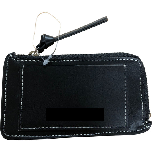 Black Leather Zipper Card Holder Unisex Stylish Design