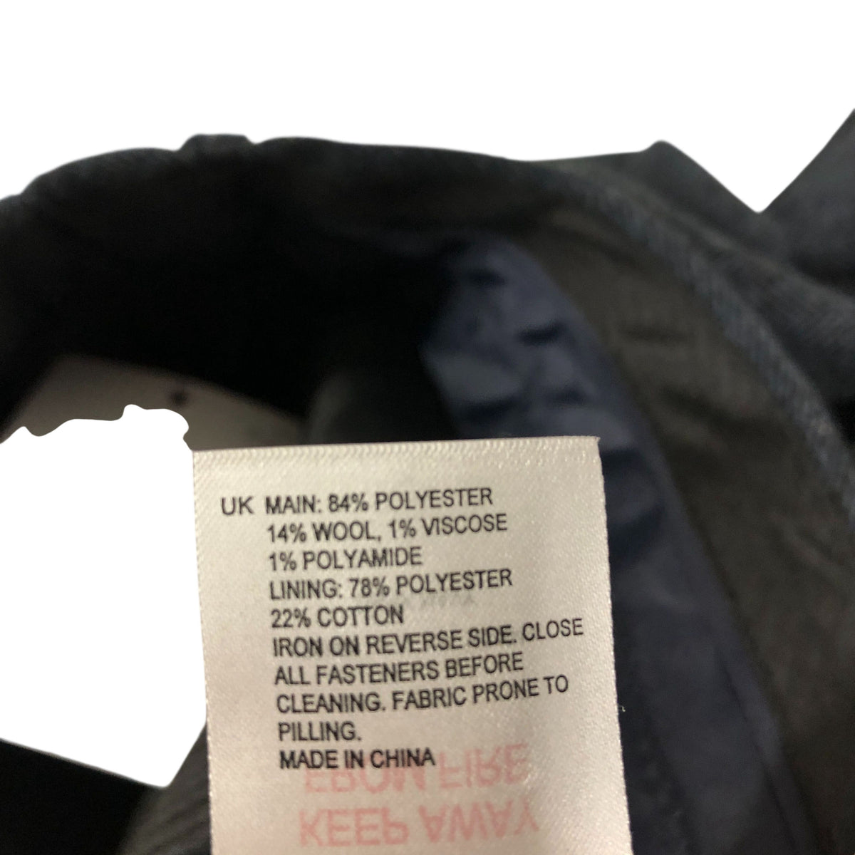 Formal Trousers Men's Dark Navy Herringbone Style 34" Regular
