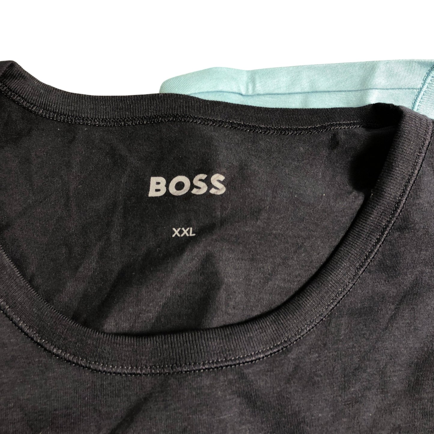 BOSS 3 Pack T-Shirts XXL Men's Casual Cotton Top Navy Sky Blue Light Blue