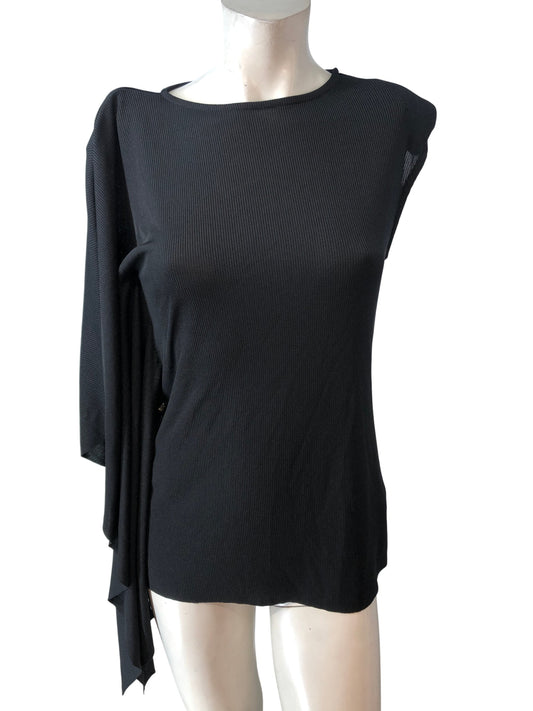 River Island Black Ribbed Top Size S Women's Stylish Loose Fit Casual Wear