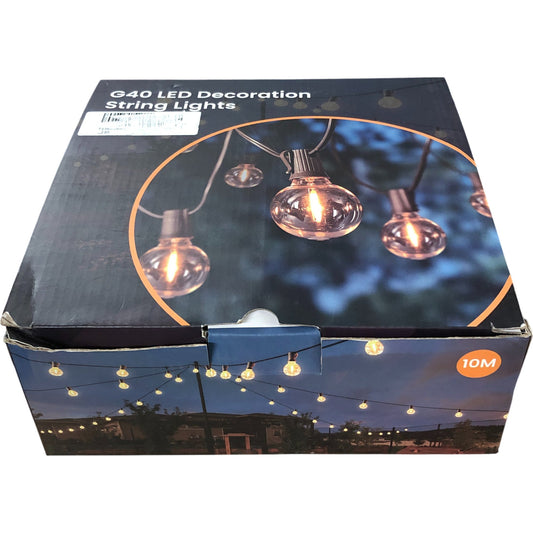 G40 LED Decoration String Lights Plug In 10M Warm White Bulbs
