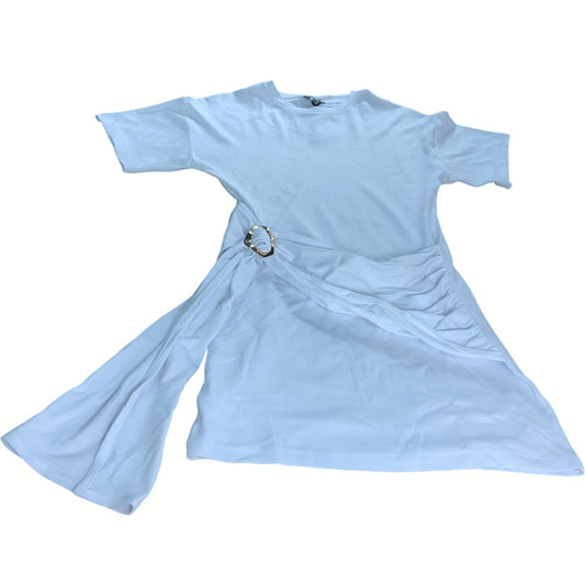 River Island White Belted Mini Dress - Size 8