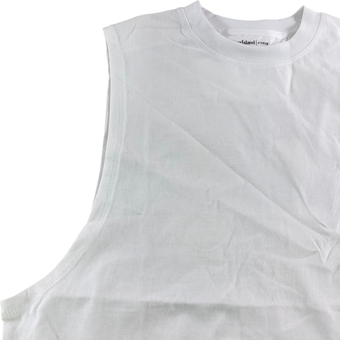 River Island Sleeveless T-Shirt Size S Men's Casual White Cotton Top