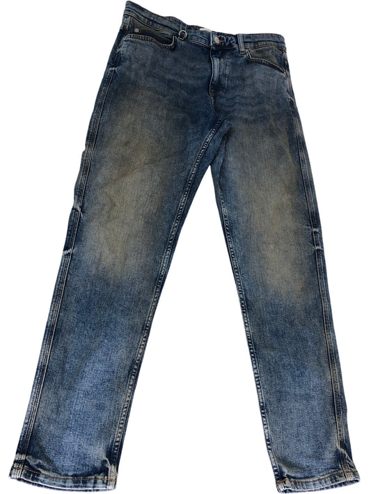 River Island Tapered Jeans W34 L34 Men's Blue Denim Comfortable Fit Fashion