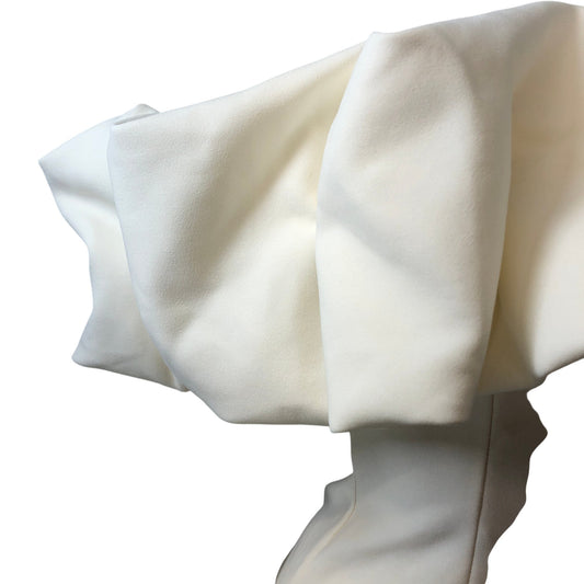 River Island Off Shoulder Top UK12 Women's Cream Puff Sleeve Stylish Blouse